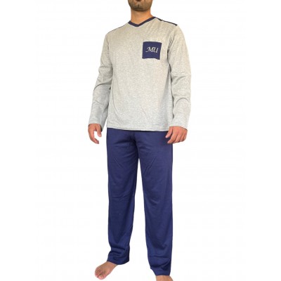 ΠΥΤΖΑΜΑ  ΙΝΤΕΡΛΟΚ MARIO-UOMO ΓΚΡΙ-ΜΠΛΕ