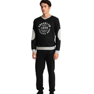 ΠΥΤΖΑΜΑ  ΙΝΤΕΡΛΟΚ MARIO-UOMO ΜΑΥΡΟ 