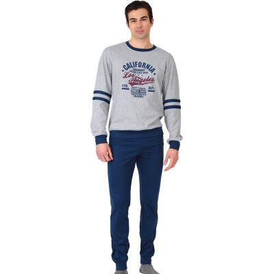 ΠΥΤΖΑΜΑ  ΙΝΤΕΡΛΟΚ MARIO-UOMO ΓΚΡΙ-ΜΠΛΕ