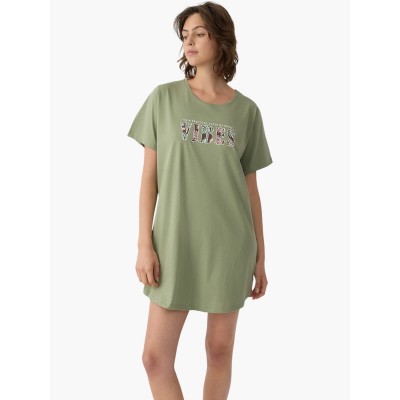 T-SHIRT DRESS ΒΑΜΒΑΚΕΡΟ MINERVA ΧΑΚΙ